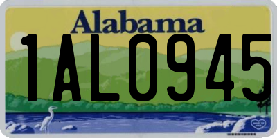 AL license plate 1AL0945