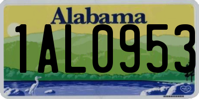 AL license plate 1AL0953