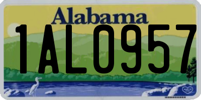 AL license plate 1AL0957