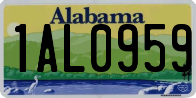 AL license plate 1AL0959