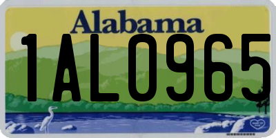 AL license plate 1AL0965
