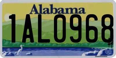 AL license plate 1AL0968