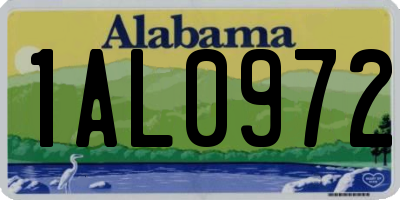 AL license plate 1AL0972