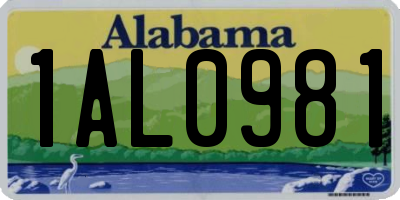AL license plate 1AL0981