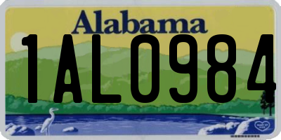 AL license plate 1AL0984