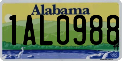 AL license plate 1AL0988