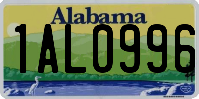 AL license plate 1AL0996