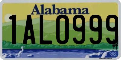 AL license plate 1AL0999