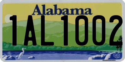 AL license plate 1AL1002