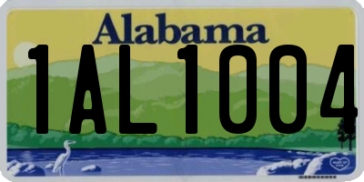 AL license plate 1AL1004