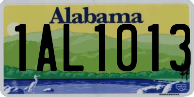 AL license plate 1AL1013