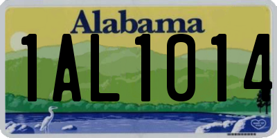AL license plate 1AL1014