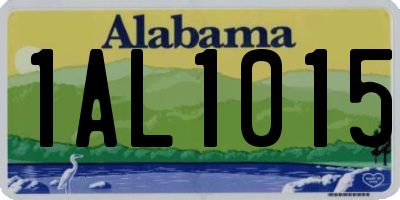 AL license plate 1AL1015
