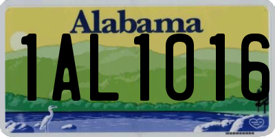 AL license plate 1AL1016