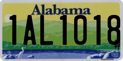 AL license plate 1AL1018