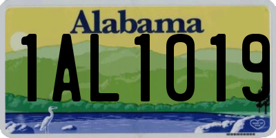 AL license plate 1AL1019