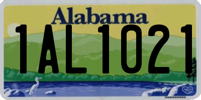 AL license plate 1AL1021