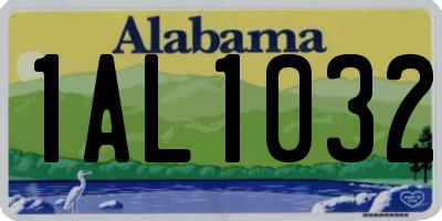 AL license plate 1AL1032
