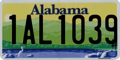 AL license plate 1AL1039