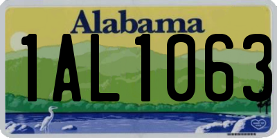AL license plate 1AL1063