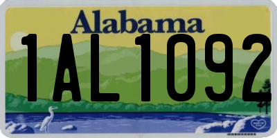 AL license plate 1AL1092