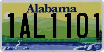 AL license plate 1AL1101