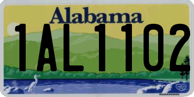 AL license plate 1AL1102