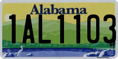 AL license plate 1AL1103