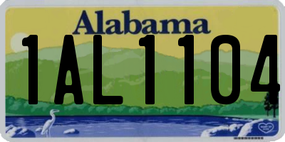 AL license plate 1AL1104