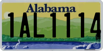 AL license plate 1AL1114