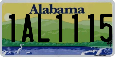 AL license plate 1AL1115
