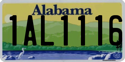 AL license plate 1AL1116