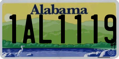 AL license plate 1AL1119