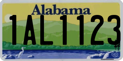 AL license plate 1AL1123
