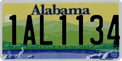 AL license plate 1AL1134