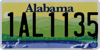 AL license plate 1AL1135