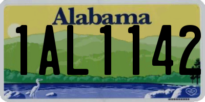 AL license plate 1AL1142