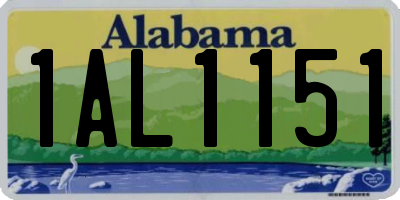 AL license plate 1AL1151
