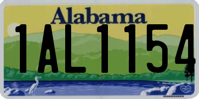 AL license plate 1AL1154
