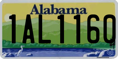 AL license plate 1AL1160