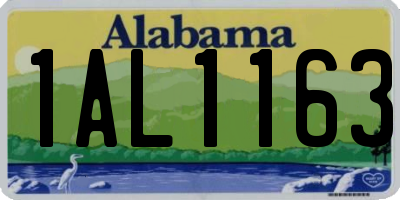AL license plate 1AL1163
