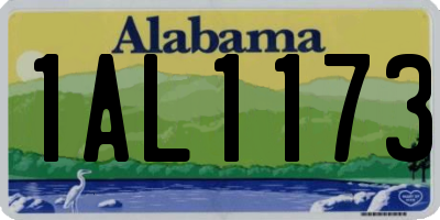 AL license plate 1AL1173