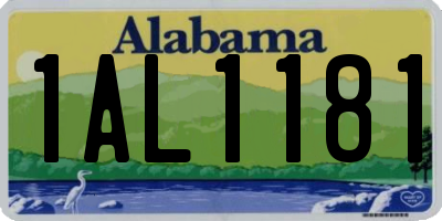 AL license plate 1AL1181