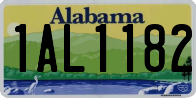AL license plate 1AL1182