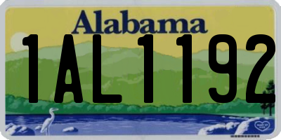 AL license plate 1AL1192
