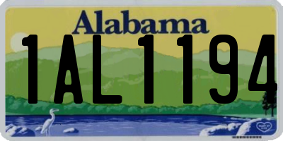 AL license plate 1AL1194