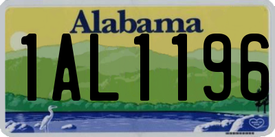 AL license plate 1AL1196
