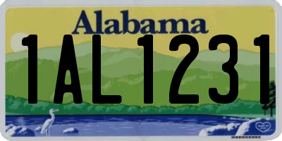 AL license plate 1AL1231