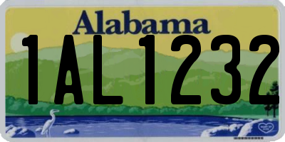 AL license plate 1AL1232
