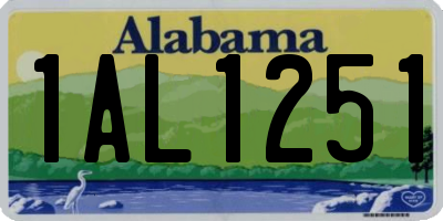 AL license plate 1AL1251
